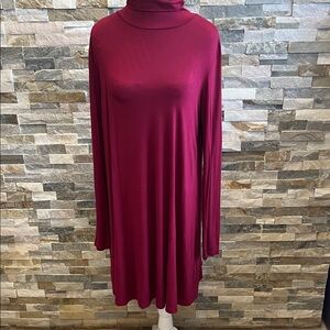 Chic Long Sleeve Burgundy Dress